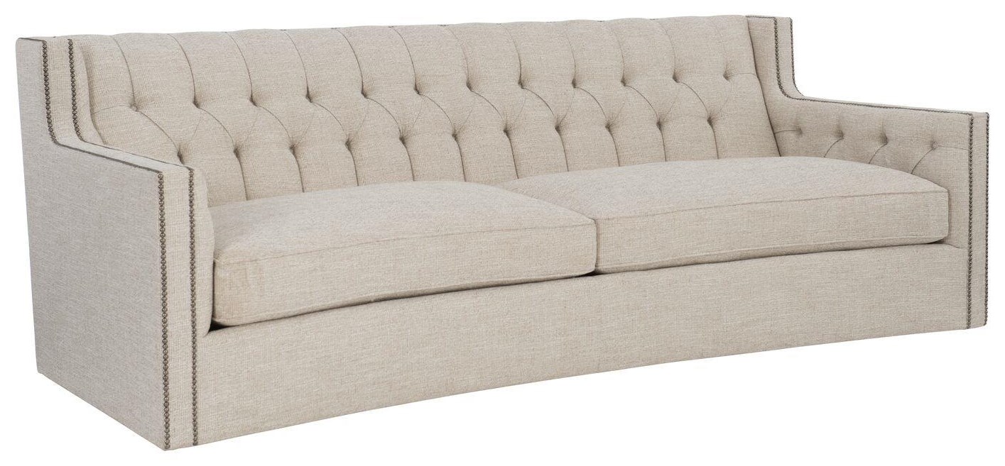 Bernhardt Candace 102790145 Transitional Curved Sofa with Nailhead Trim